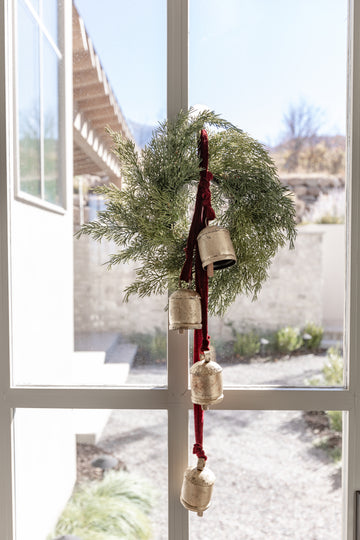 Vintage Brass Jingle Bell Cluster (Set of 2)