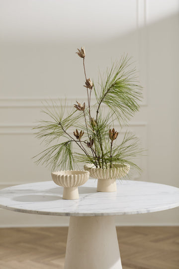 Textured Ceramic Belden Footed Bowl