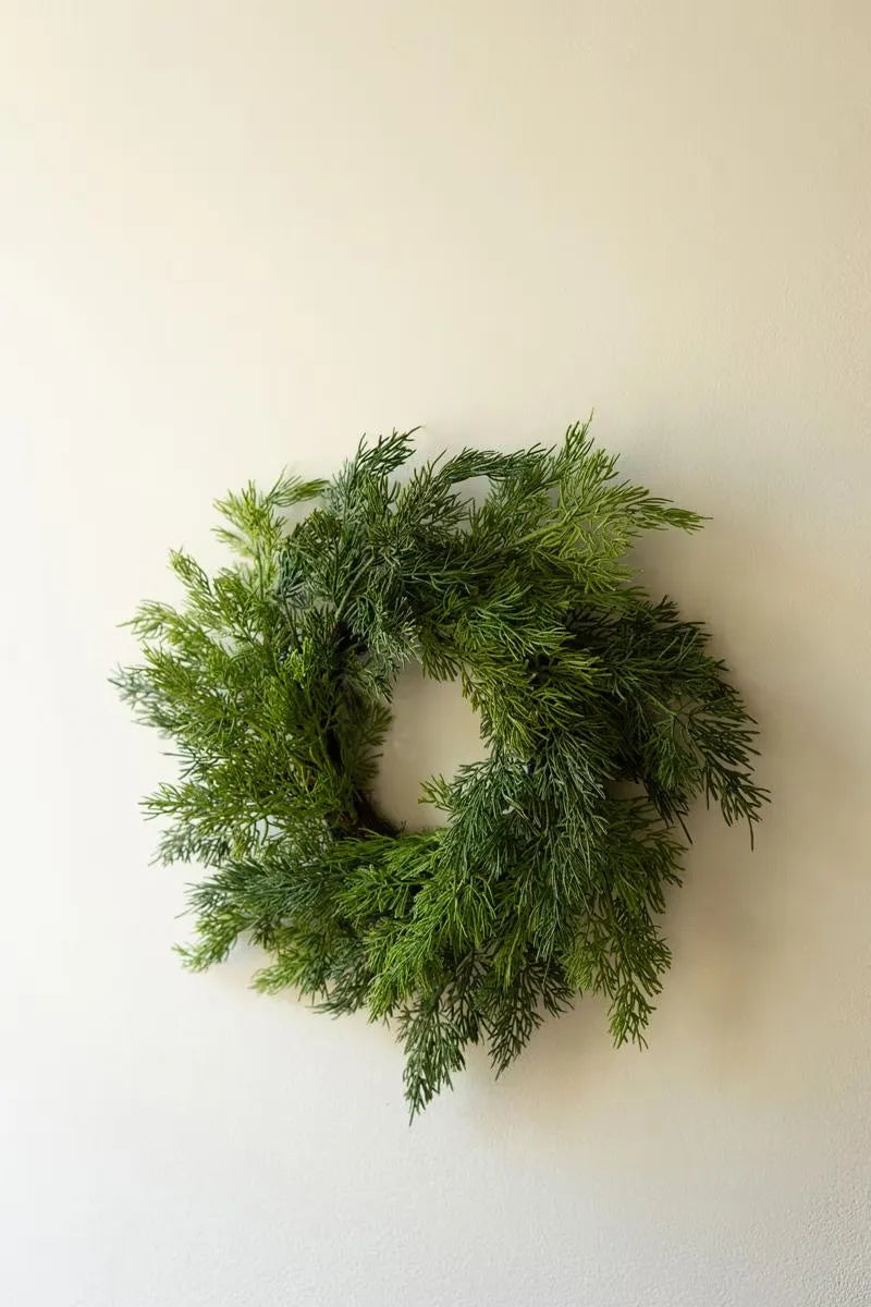 Realistic Artificial Cedar Wreath (Set of 2)