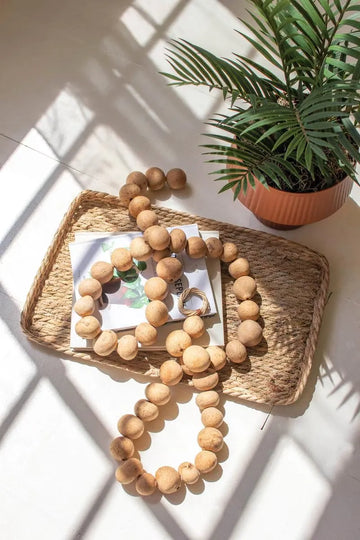 Natural Dried Gourd Ball Garland (Set of 4)