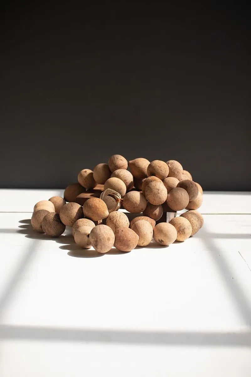 Natural Dried Gourd Ball Garland (Set of 4)